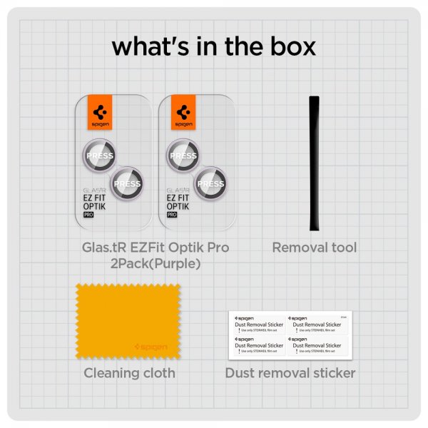 iPhone 14/iPhone 14 Plus Kameran suoja GLAS.tR EZ Fit Optik Pro Violetti 2-pakkaus