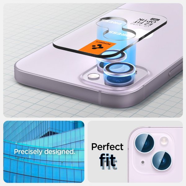 iPhone 14/iPhone 14 Plus Kameran suoja GLAS.tR EZ Fit Optik Pro Violetti 2-pakkaus