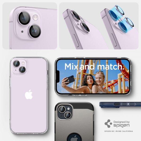 iPhone 14/iPhone 14 Plus Kameran suoja GLAS.tR EZ Fit Optik Pro Violetti 2-pakkaus