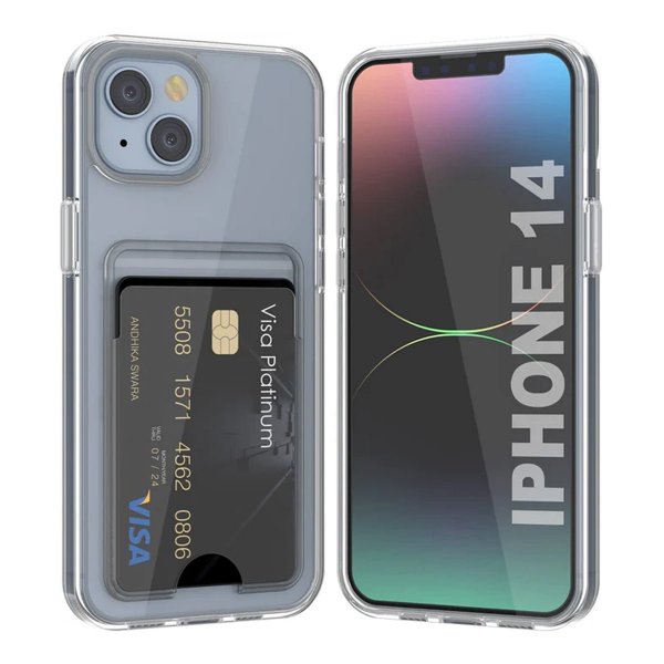 iPhone 14 Kuori Korttipidike Läpinäkyvä