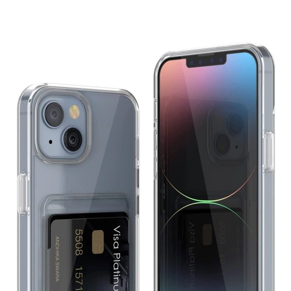 iPhone 14 Kuori Korttipidike Läpinäkyvä