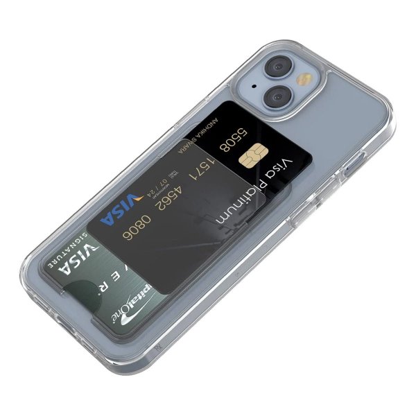 iPhone 14 Kuori Korttipidike Läpinäkyvä