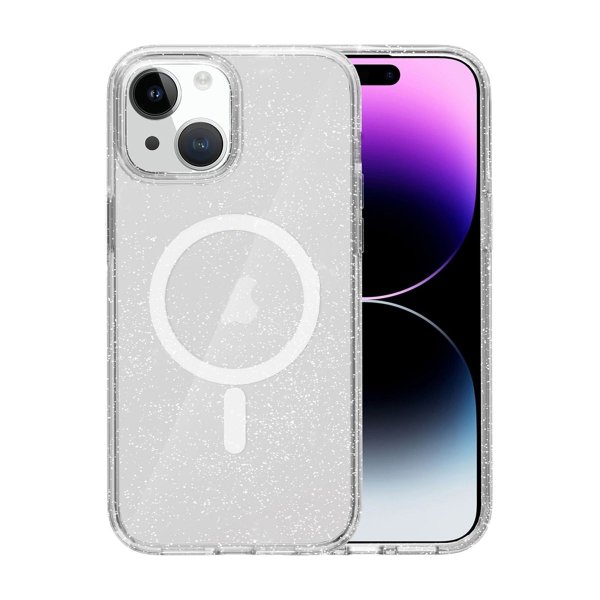 iPhone 14 Kuori Glitter Iskunkestävä Läpinäkyvä