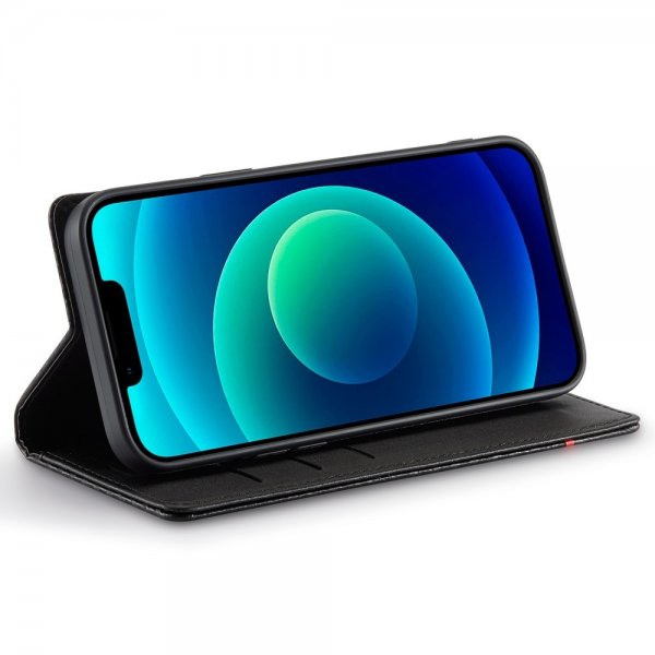 iPhone 14 Plus Kotelo Hiilikuiturakenne Punainen raita Horizontal