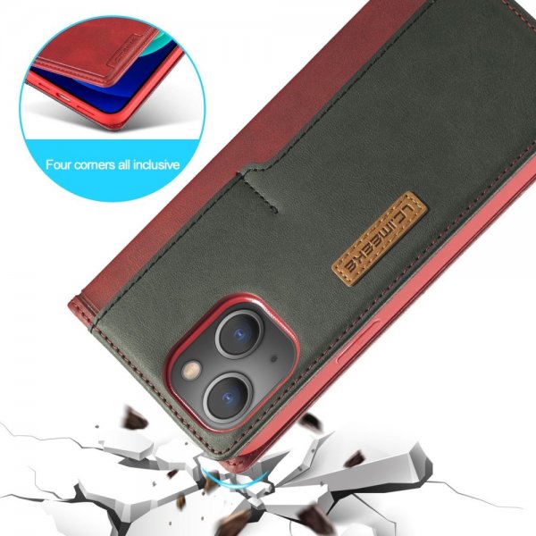 iPhone 14 Plus Kotelo Korttitasku Ulkopuoli Punainen