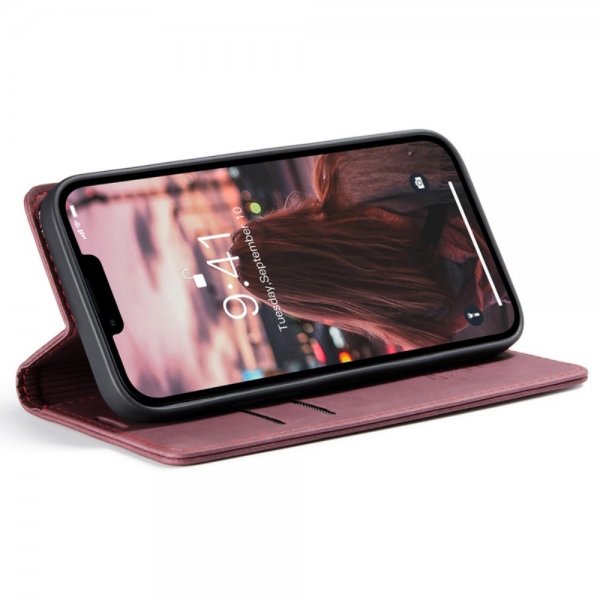 iPhone 14 Plus Kotelo Retro Flip Punainen