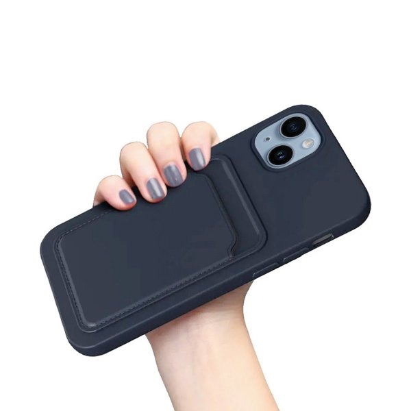iPhone 14 Plus Kuori Korttipidike Sininen