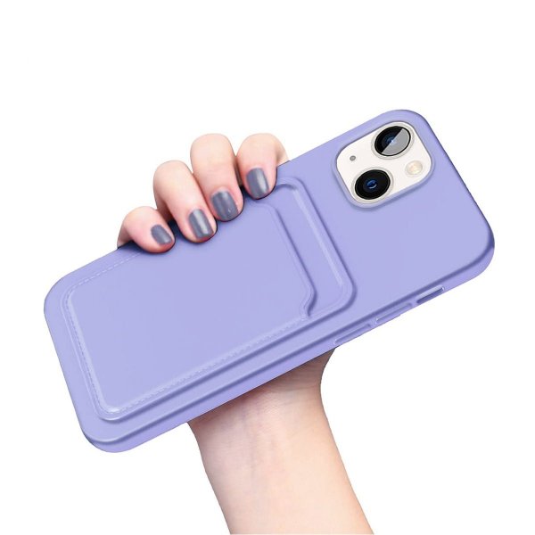 iPhone 14 Plus Kuori Korttipidike Violetti