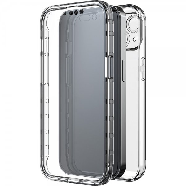 iPhone 14 Plus Kuori 360° Real Glass Case Musta Kirkas