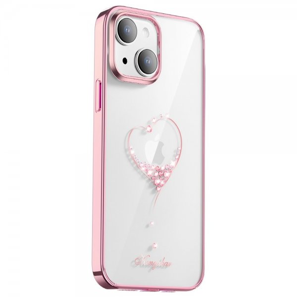 iPhone 14 Plus Kuori Sydänkuvio Ruusukulta