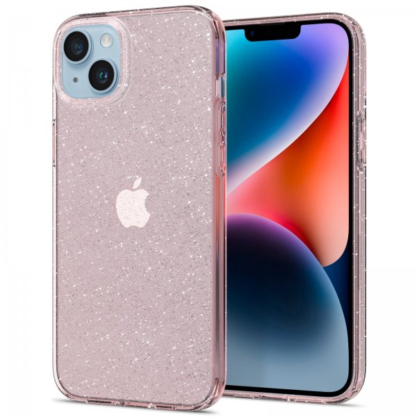 iPhone 14 Plus Kuori Liquid Crystal Glitter Rose Quartz