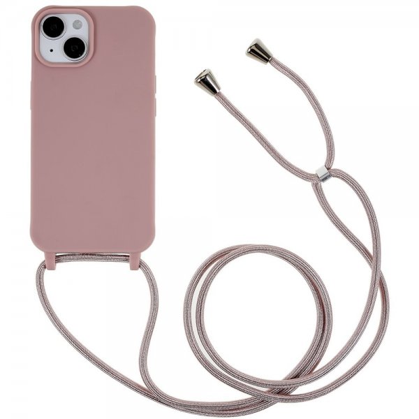 iPhone 14 Plus Kuori Hihnalla Tummanpinkki