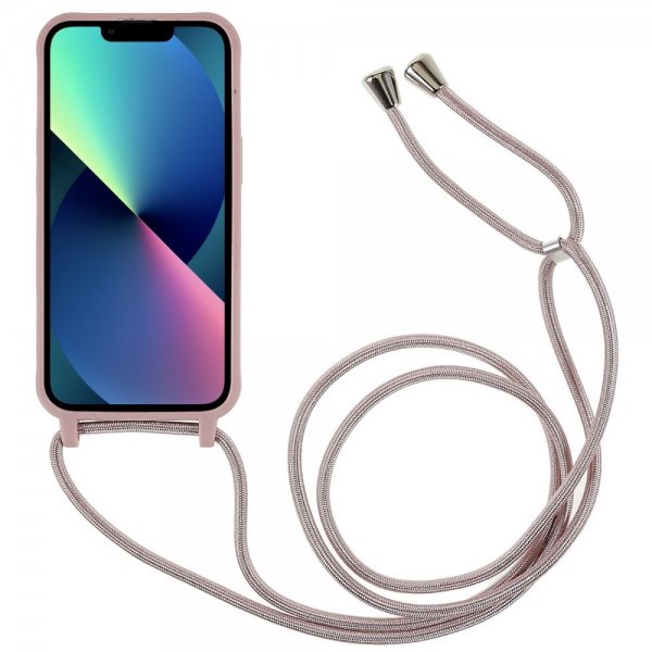 iPhone 14 Plus Kuori Hihnalla Tummanpinkki