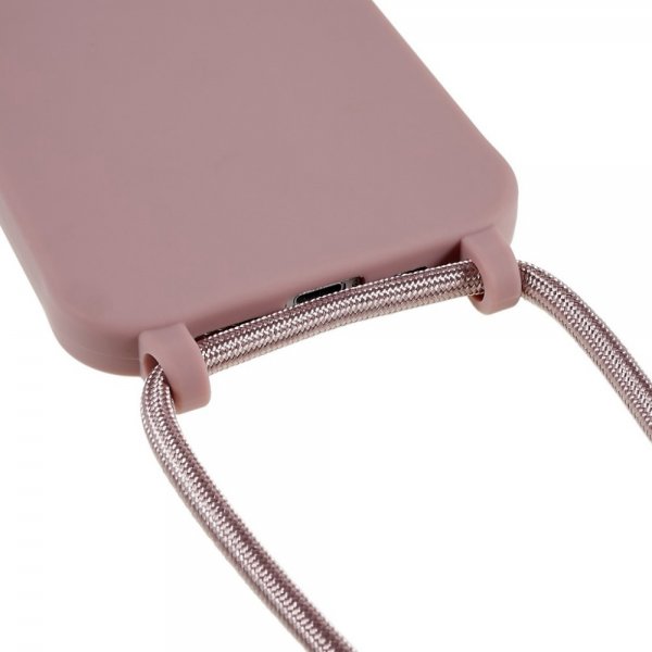 iPhone 14 Plus Kuori Hihnalla Tummanpinkki