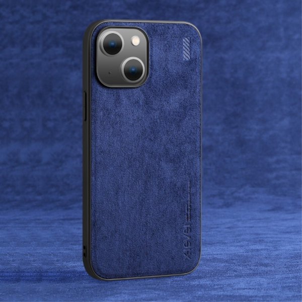 iPhone 14 Plus Kuori Mokkanahkainen rakenne Sininen