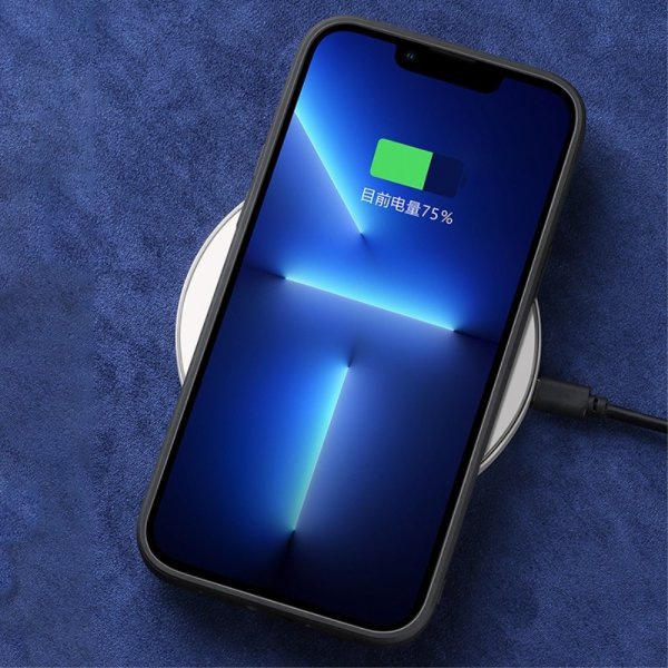 iPhone 14 Plus Kuori Mokkanahkainen rakenne Musta