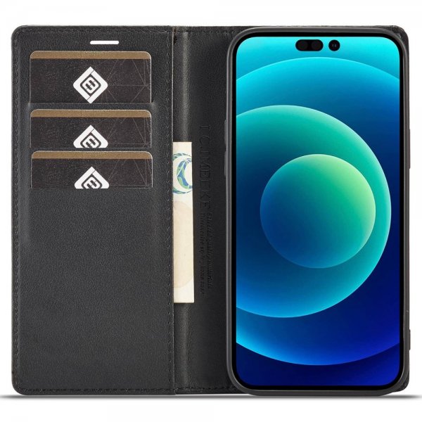 iPhone 14 Pro Kotelo Hiilikuiturakenne Punainen raita Vertical