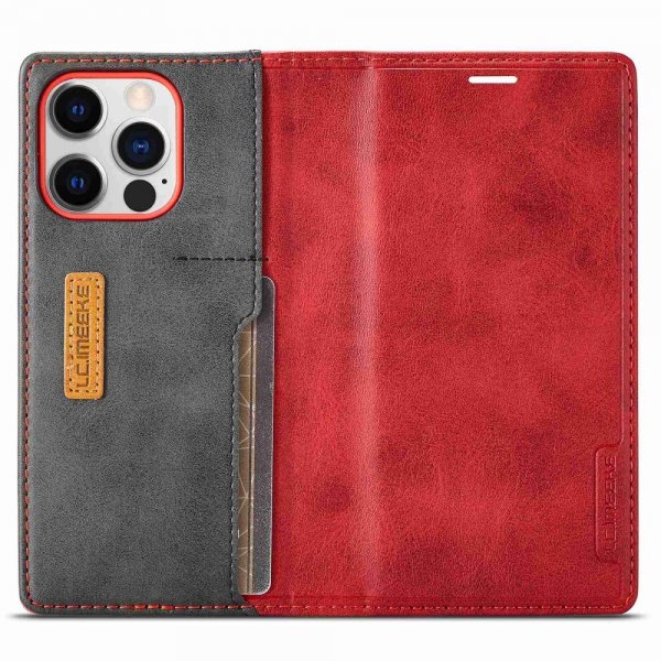 iPhone 14 Pro Kotelo Korttitasku Ulkopuoli Punainen