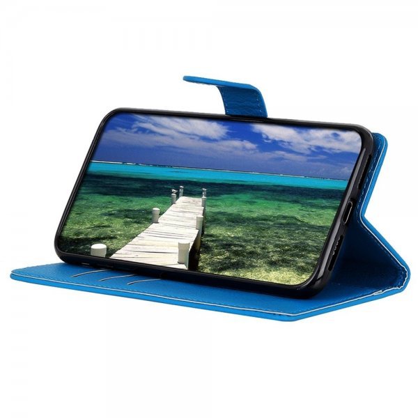 iPhone 14 Pro Kotelo Litchi Sininen