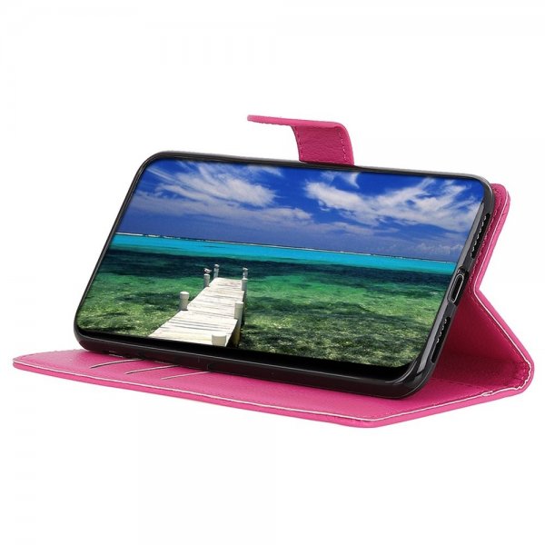 iPhone 14 Pro Kotelo Litchi Magenta