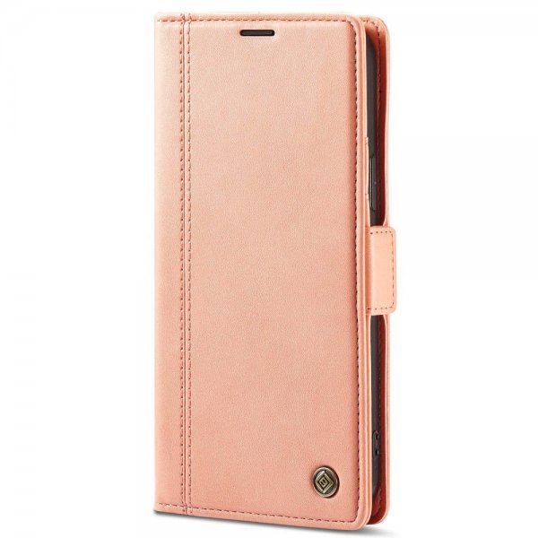 iPhone 14 Pro Kotelo Korttitaskulla Flip Vaaleanpunainen