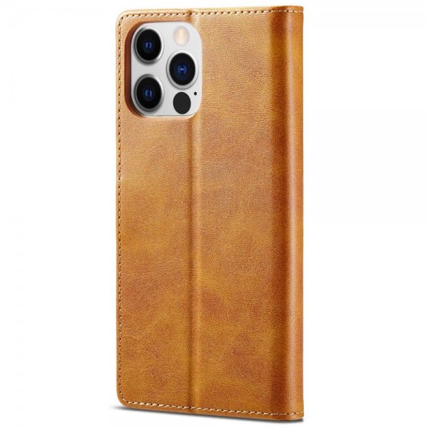 iPhone 14 Pro Kotelo Korttitaskulla Telinetoiminto Vaaleanruskea