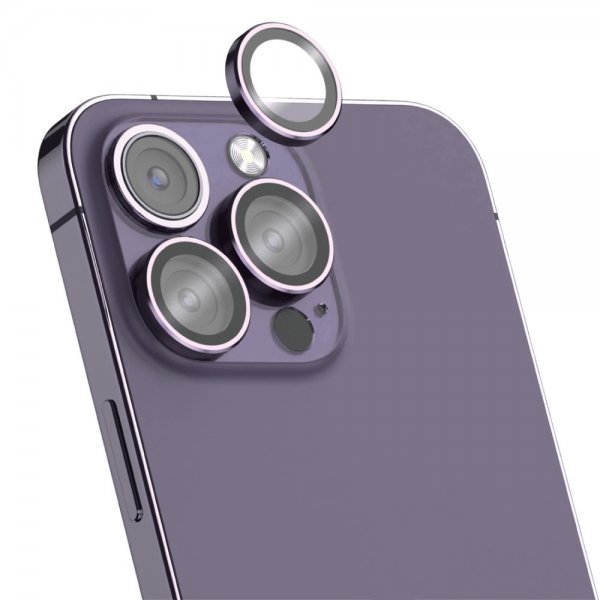 iPhone 14 Pro/iPhone 14 Pro Max Kameran linssinsuojus Alumiini Karkaistu lasi Violetti