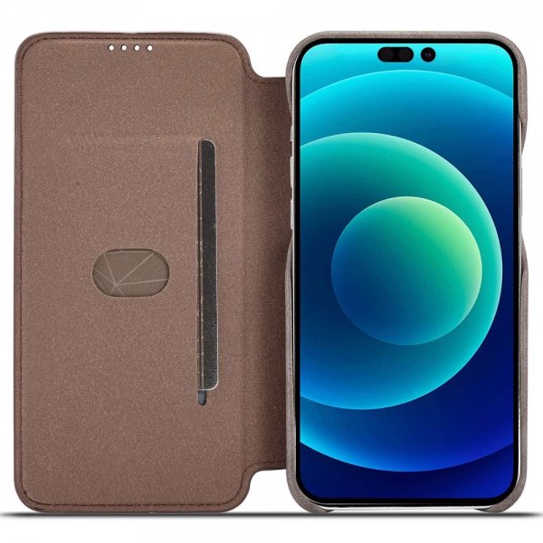 iPhone 14 Pro Max Kotelo Flip Tummanruskea
