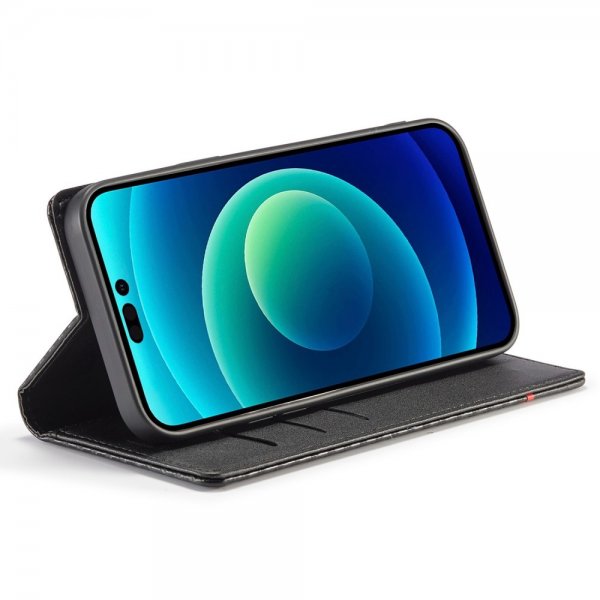 iPhone 14 Pro Max Kotelo Hiilikuiturakenne Punainen raita Vertical