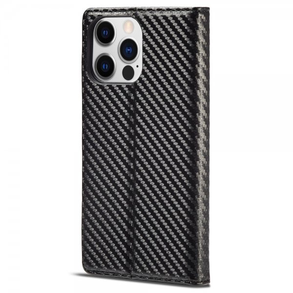 iPhone 14 Pro Max Kotelo Hiilikuiturakenne Punainen raita Vertical