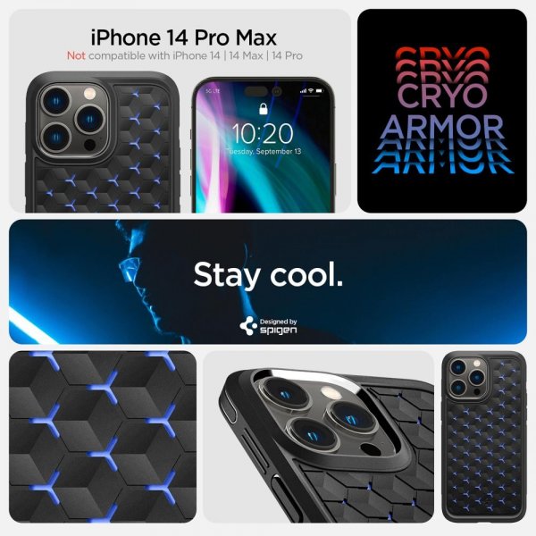 iPhone 14 Pro Max Kuori Cryo Armor Matte Black