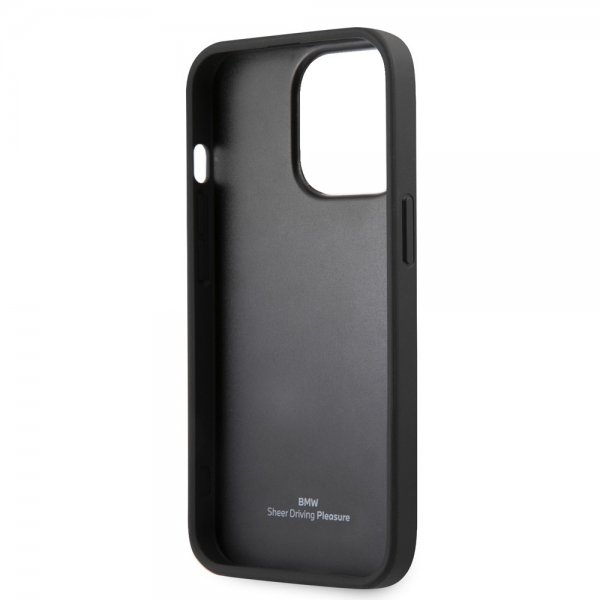 iPhone 14 Pro Max Kuori Hot Stamp Metal Logo Musta