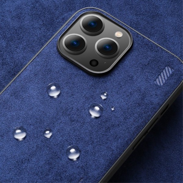 iPhone 14 Pro Max Kuori Mokkanahkainen rakenne Sininen