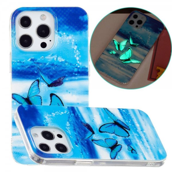 iPhone 14 Pro Max Kuori Aihe Sininen Perhoset
