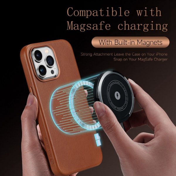 iPhone 14 Pro Max Kuori Naples Series MagSafe Vaaleanruskea