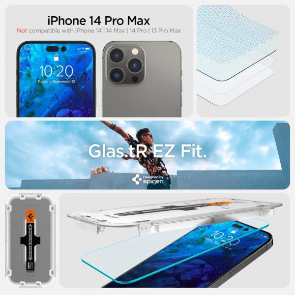 iPhone 14 Pro Max Näytönsuoja GLAS.tR EZ Fit 2-pakkaus