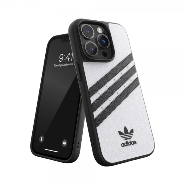 iPhone 14 Pro Kuori 3 Stripes Snap Case Valkoinen Musta