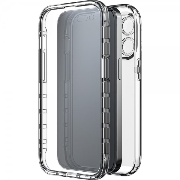iPhone 14 Pro Kuori 360° Real Glass Case Musta Kirkas