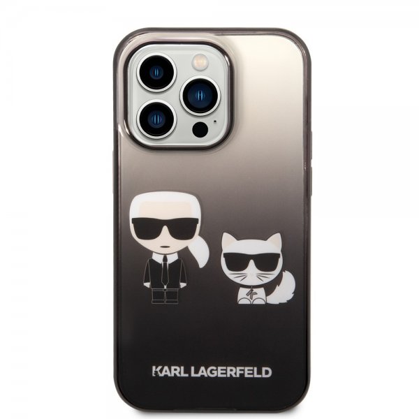 iPhone 14 Pro Kuori Karl & Choupette Gradient Musta