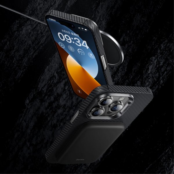 iPhone 14 Pro Kuori Kevlar MagSafe Musta