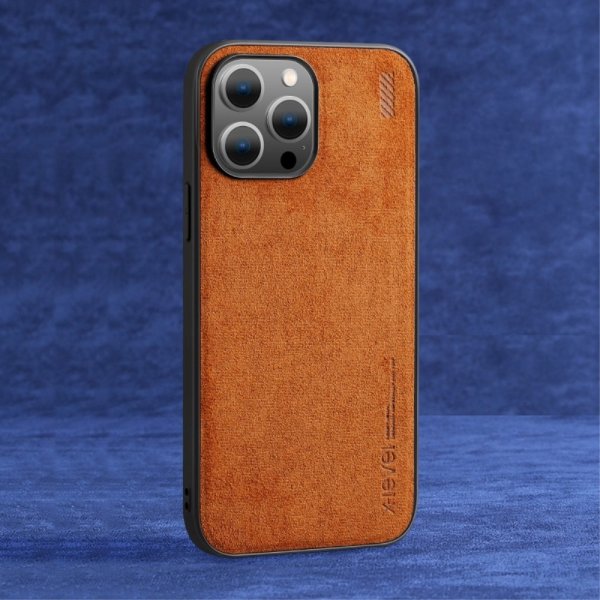 iPhone 14 Pro Kuori Mokkanahkainen rakenne Ruskea