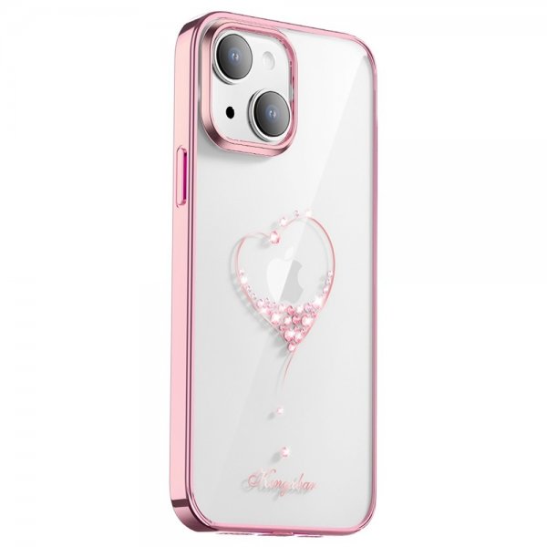 iPhone 14 Kuori Sydänkuvio Ruusukulta