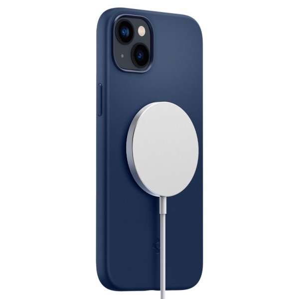 iPhone 14 Kuori Silicone Fit MagFit Navy Blue