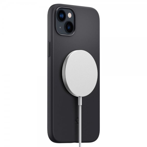 iPhone 14 Kuori Silicone Fit MagFit Musta