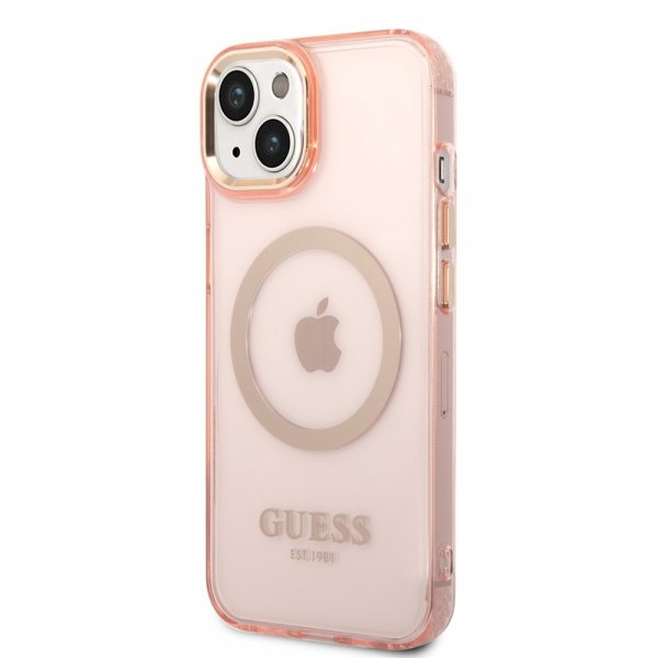 iPhone 14 Kuori Translucent MagSafe Vaaleanpunainen