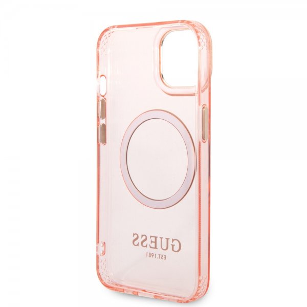 iPhone 14 Kuori Translucent MagSafe Vaaleanpunainen