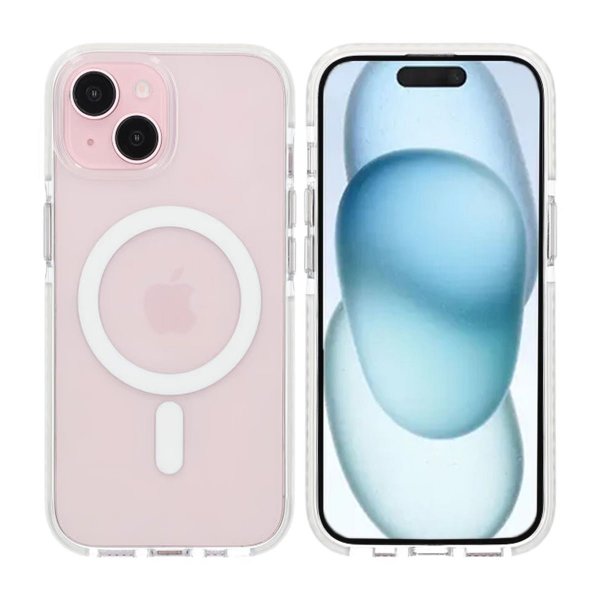 iPhone 15 Kuori Iskunkestävä MagSafe Valkoinen