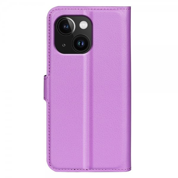 iPhone 15 Plus Kotelo Litchi Violetti