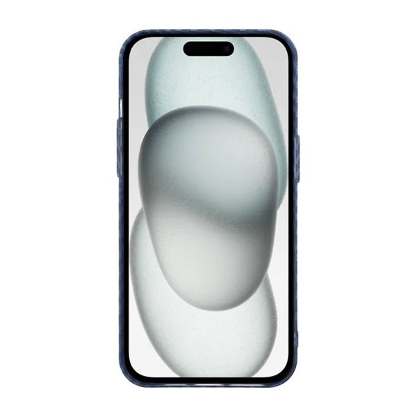 iPhone 15 Plus Kuori Hiilikuitukuvio Sininen Violetti