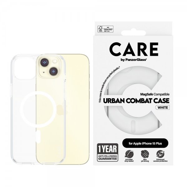 iPhone 15 Plus Kuori Urban Combat MagSafe Valkoinen